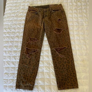 Siwy leopard distressed denim